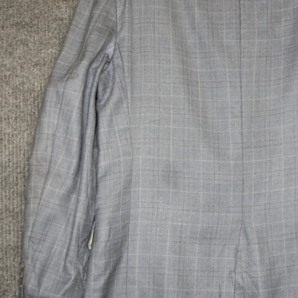Hart Schaffner Marx Mens‎ Size 42L Blue Plaid Blazer Suit Jacket Made in USA